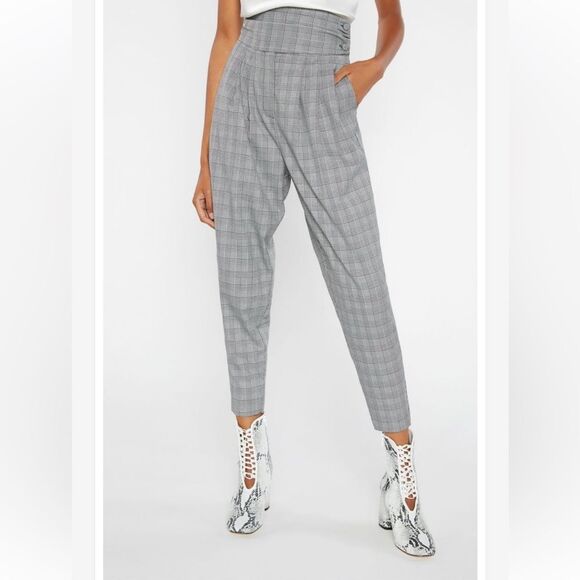 NWT Cinq à Sept Serenity Plaid Pleated Pants Sz 4 Hight Rise Preppy Office - Picture 3 of 15